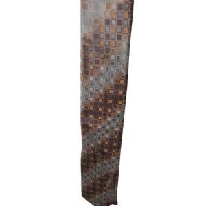 EUC Kenneth Cole Reaction Men's Bronze, Cream, Silver Patterned Silk Tie, T82